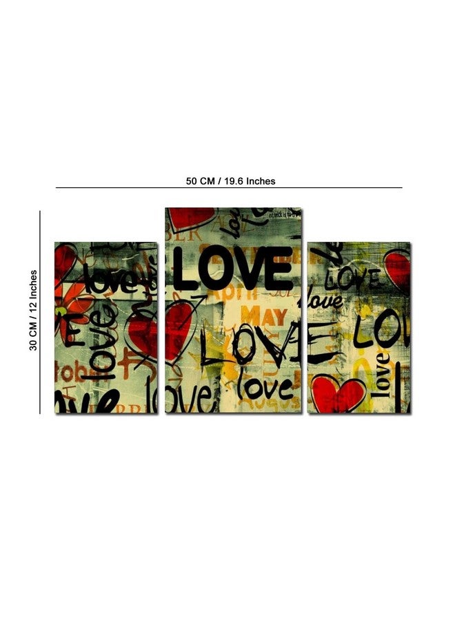 Go Hooked MDF Wall Painting/Hanging Art/Decor (28 cm x 9 cm x 28 cm, 3 Frames, Mdf3X-33) - Image 2