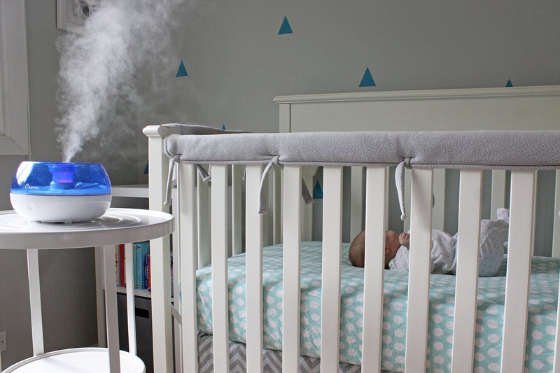 Crane Personal Ultrasonic Cool Mist Travel Humidifier and Vaporizer for Congestion Relief, 360° Adjustable Nozzle, Filter-Free .75 Liter Tank, Blue/White, Office Humidifier - Image 5