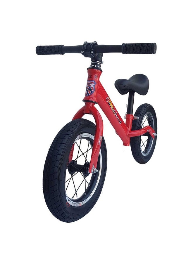 GOCART WITH G LOGO - GOCART WITH G LOGO Lightweight Pedal Free Adjustable Seat Spokes Wheel Balance Bmx Bike Bicycle For Girls And Boys (Red, Black), Rigid - Image 1