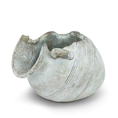 Abbott Collection Tipped Urn Planter Cement Indoor and Outdoor Planter Pot Grecian Ornamental Vase for Flowers and Succulents Grey 6 H 4 Opening