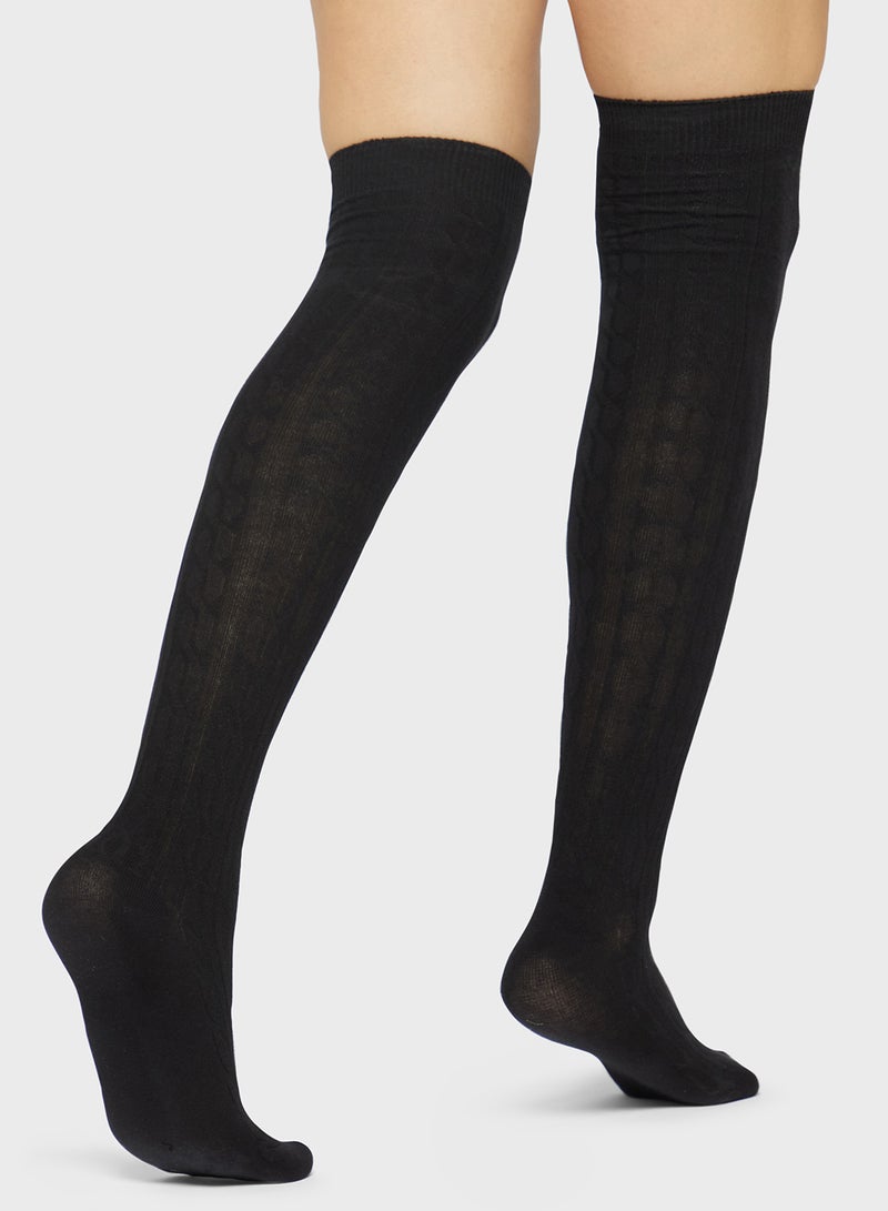 Ginger Cozy Pointelle Over The Knee Socks - Image 2