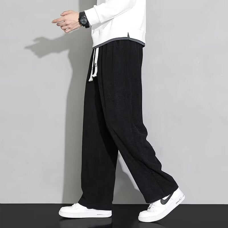 2024 New Arrival Loose Casual Pants Mens Korean Style Trendy All-match Pants Summer Thin Pendant Wide Leg Trousers Apricot - Image 5
