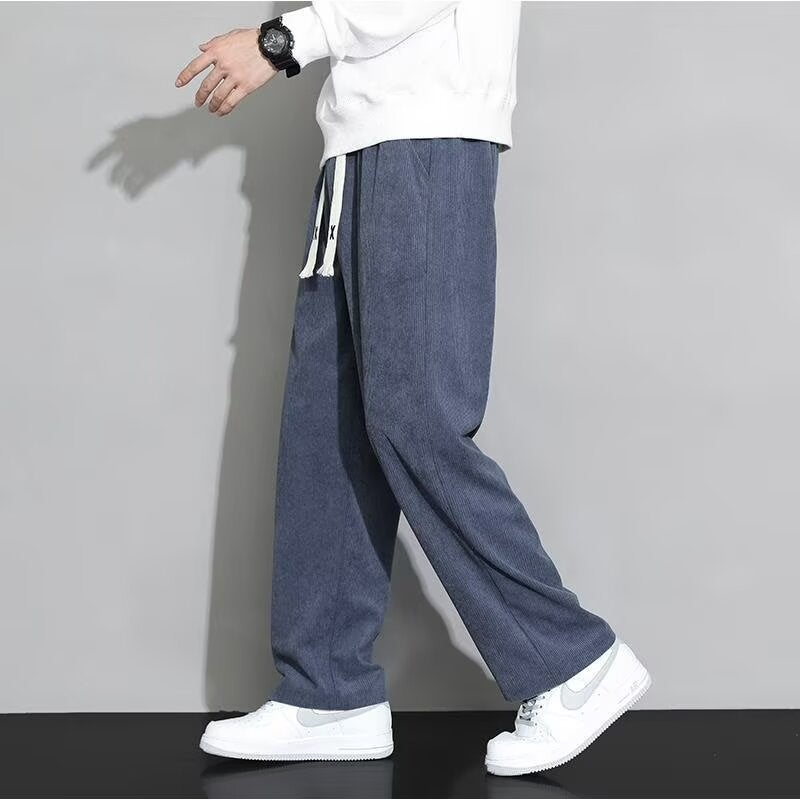 2024 New Arrival Loose Casual Pants Mens Korean Style Trendy All-match Pants Summer Thin Pendant Wide Leg Trousers Apricot - Image 4