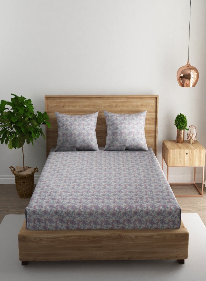 RISHAHOME 3-Piece 180 TC Printed Cotton Bedsheet Set Queen Size – Premium Collection with 2 pillow cases - Image 1