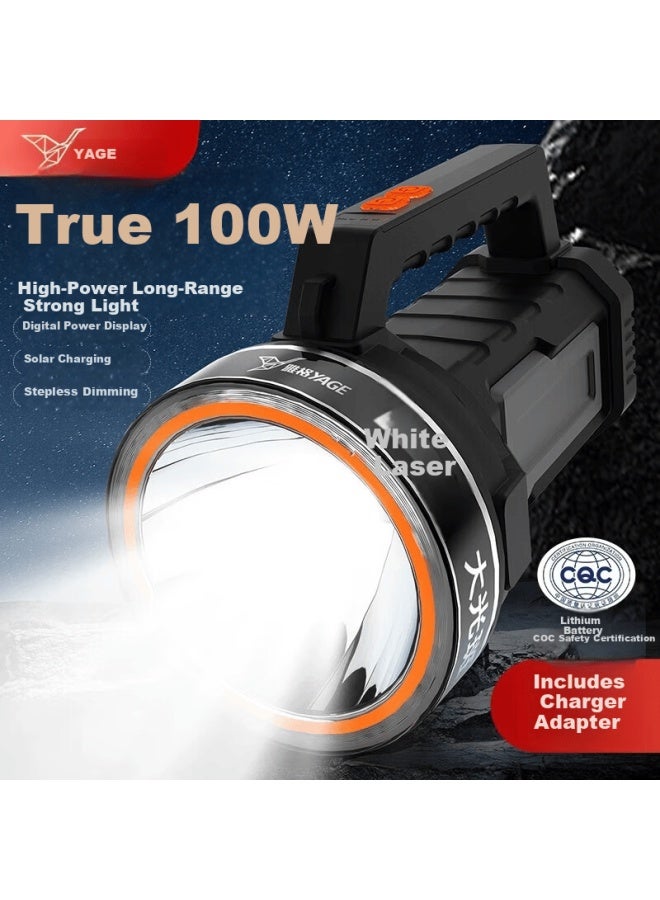 Yage High-power Solar Rechargeable Flashlight Portable Spotlight Outdoor Super Bright Patrol Mining Lamp - Image 1