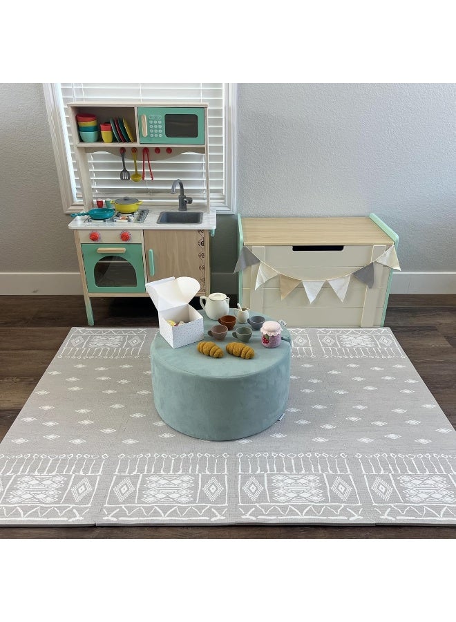 MOON WALKERS Premium Soft Foam Play Mat for Baby, 5.6 x 4 ft, Easy to Clean - The Perfect Modern Foam Playmat Fits Nicely with Your Kids Playroom Or Home Decor 0.5" Thickness (Ash Starlight) - Image 2