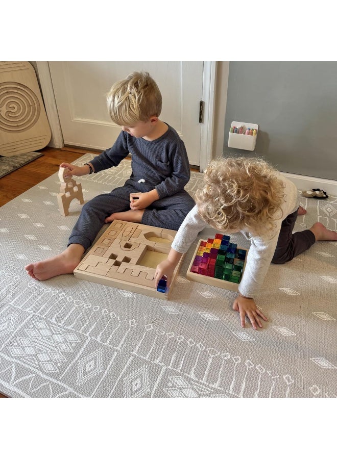 MOON WALKERS Premium Soft Foam Play Mat for Baby, 5.6 x 4 ft, Easy to Clean - The Perfect Modern Foam Playmat Fits Nicely with Your Kids Playroom Or Home Decor 0.5" Thickness (Ash Starlight) - Image 4