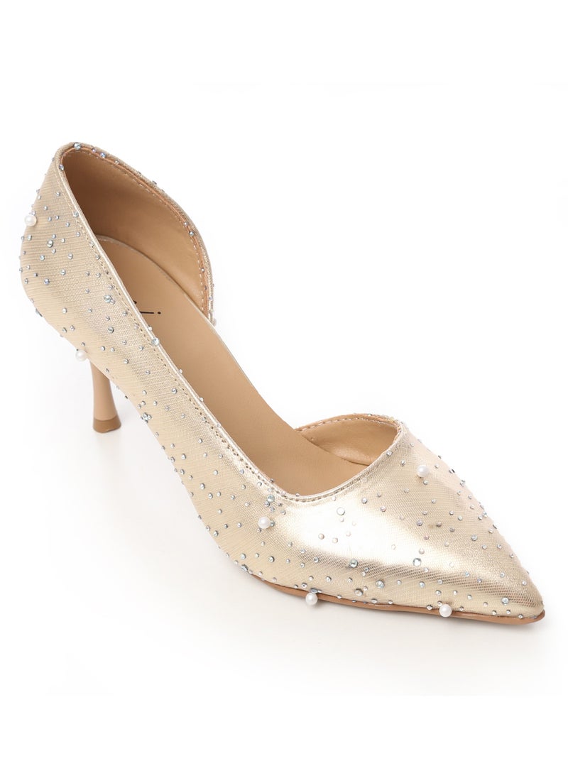 Mr.joe Gold Heeled Shoes  - Image 1