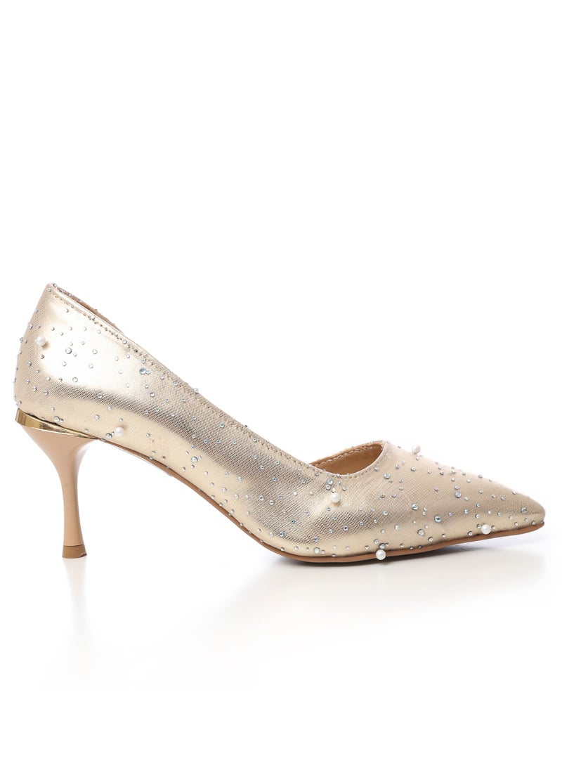 Mr.joe Gold Heeled Shoes  - Image 2