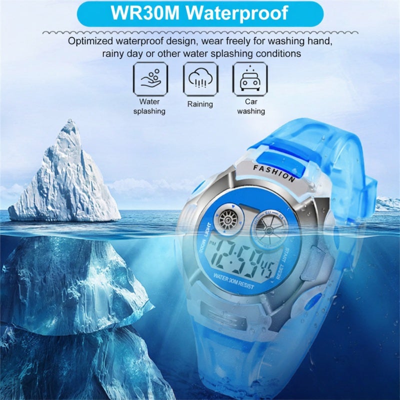 SYNOKE Kids Watch: Pink 30M Waterproof Premium Material - Multifunctional Durable Watch for Kids Daily Wear & Time Learning - Image 2