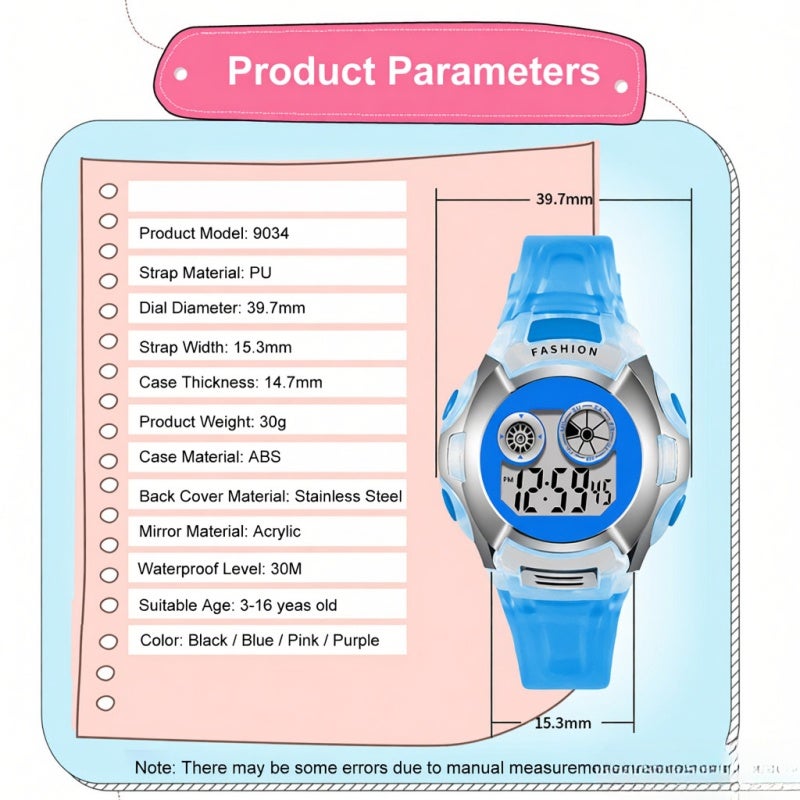 SYNOKE Kids Watch: Pink 30M Waterproof Premium Material - Multifunctional Durable Watch for Kids Daily Wear & Time Learning - Image 5