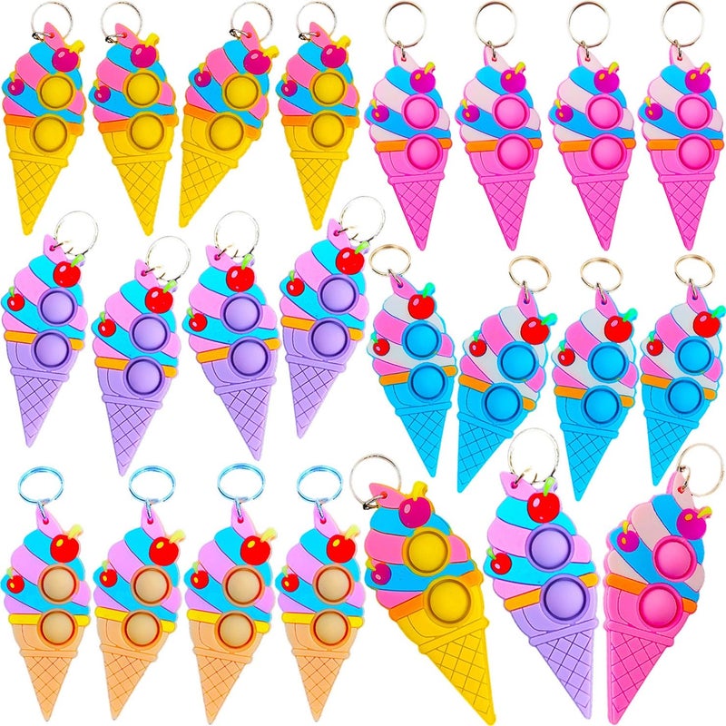 mypush popo 24 Packs Classroom Students Bulk Bubble Summer Ice cream Mini Pop Holiday Rewards Party Favors - Image 3