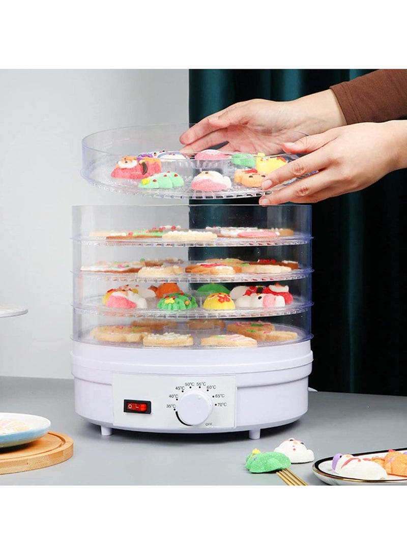 ايتي لايف مجفف الطعام، 5 طبقات للتحكم الرقمي في درجة الحرارة، حافظة طعام كهربائية مع قدرة تجفيف قوية للفواكه والخضروات واللحوم ومكافآت الكلاب (دائرية) - Image 1