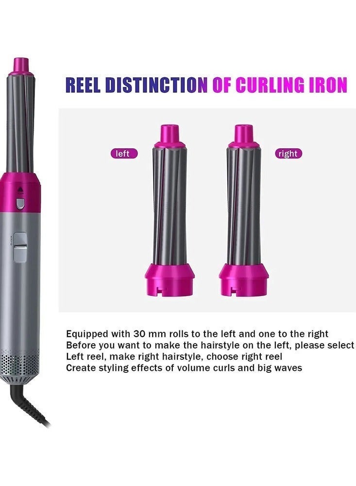 Hedge Hair Dryer Brush Set 5 in 1 Blowout Brush Negative Ion Detachable Hair Dryer Styler Volumizer Hot Air Hair Dryer Brush with 2 Styling Brush Heads for Straightening Curling Drying Combing Scalp Massage - Image 3