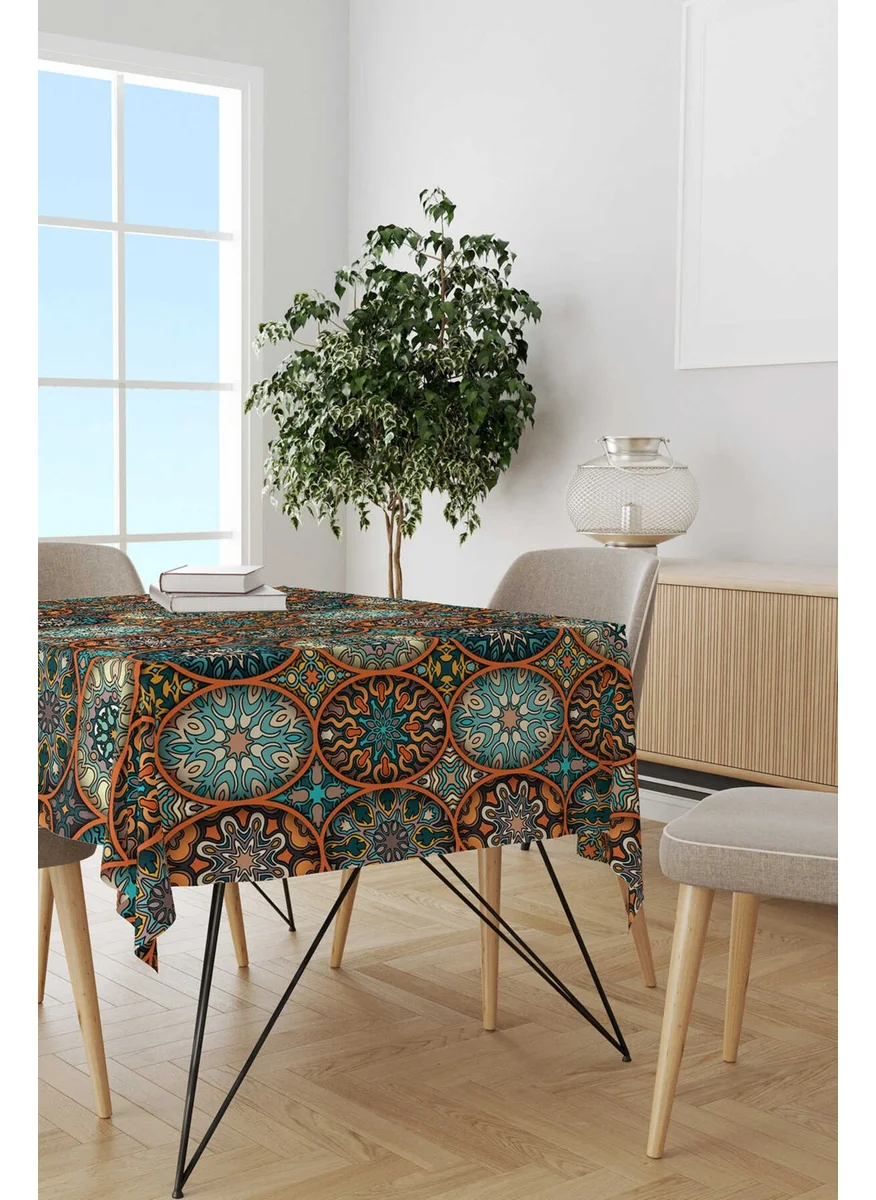 Cango Home Orange Retro Vintage Patterned Digital Printed Tablecloth OTYK007-MS