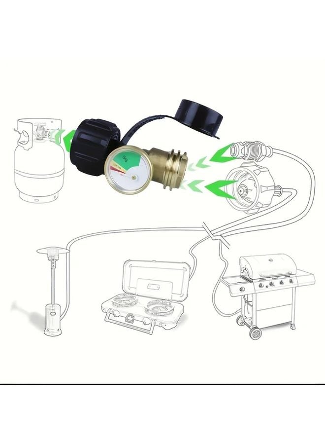 Propane Tank Adapter With Level Indicator Converts POL To QCC1 Type 1 Valve - Image 4
