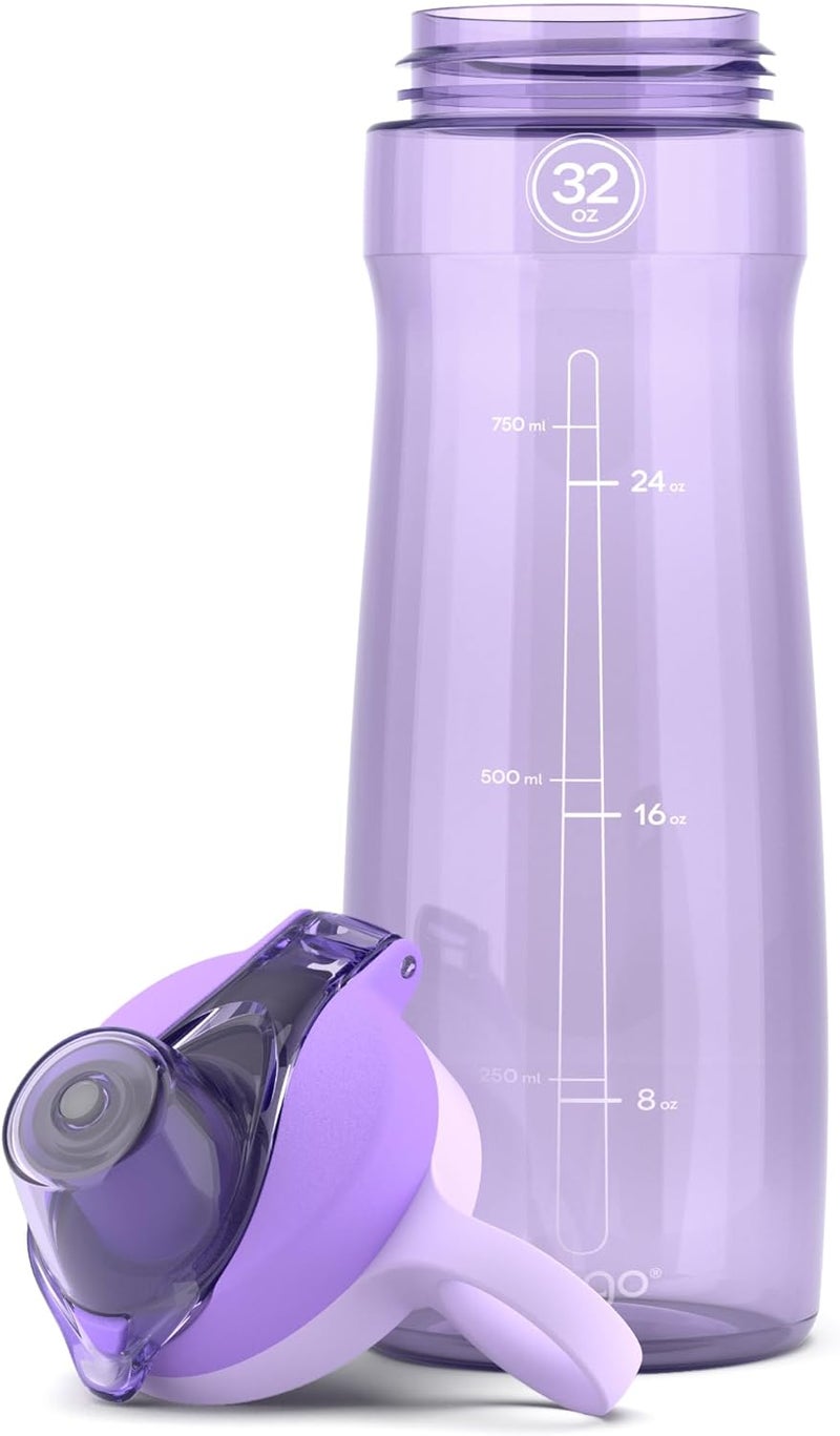 Pogo 32oz Plastic Water Bottle with Chug Lid and Carry Handle, Reusable, BPA Free, Dishwasher Safe, Perfect for Travel, School, Outdoors, and Gym, Lilac - Image 5