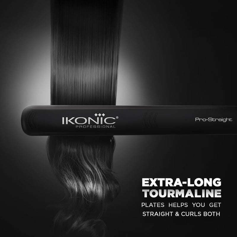 IKONIC مكواة شعر إيكونيك برو المستقيمة، سوداء | ألواح سيراميك عائمة | تقنية نانو تيتانيوم | حماية من السخونة الزائدة - Image 3