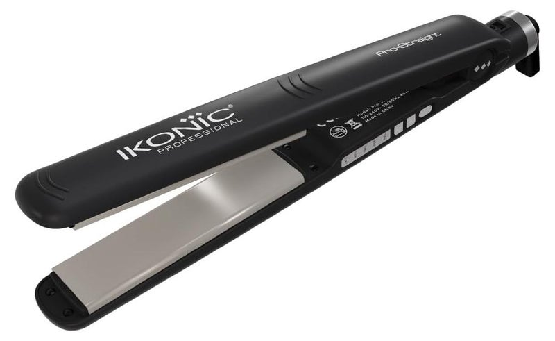 IKONIC مكواة شعر إيكونيك برو المستقيمة، سوداء | ألواح سيراميك عائمة | تقنية نانو تيتانيوم | حماية من السخونة الزائدة - Image 1