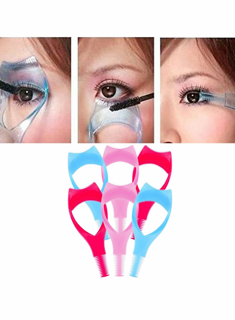 مجموعة أدوات الرموش 3 في 1 - 6 قطع من دروع الماسكارا ومشط لتطبيق مكياج خالي من العيوب - Image 1