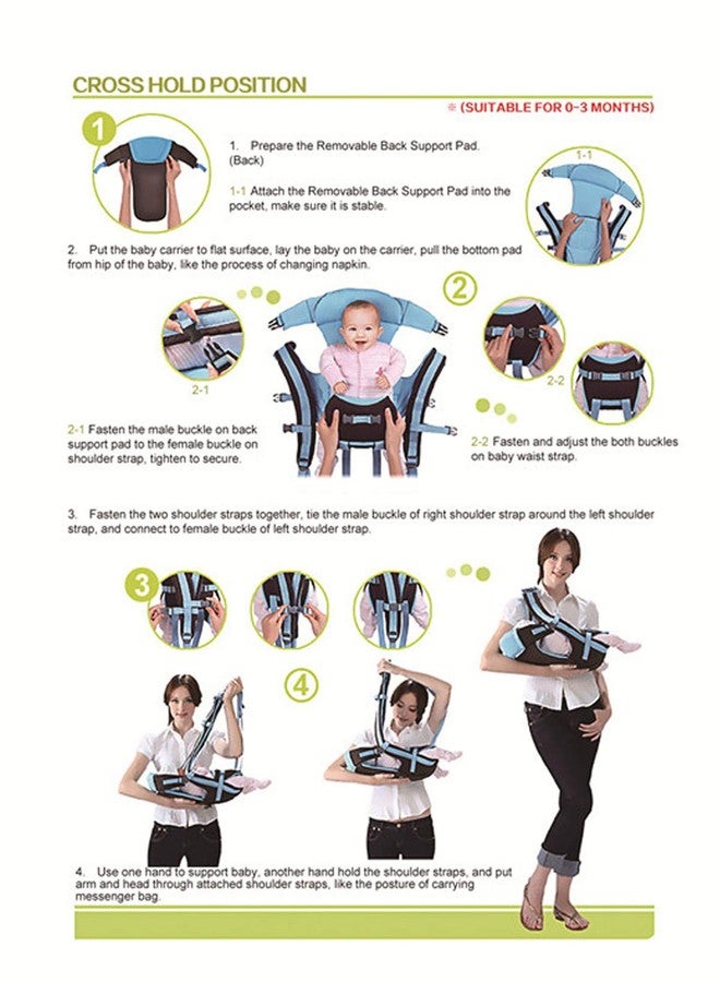 CdyBox Adjustable 4 Positions Carrier 3D Backpack Pouch Bag Wrap Soft Structured Ergonomic Sling Front Back Newborn Baby Infant (Blue) - Image 4