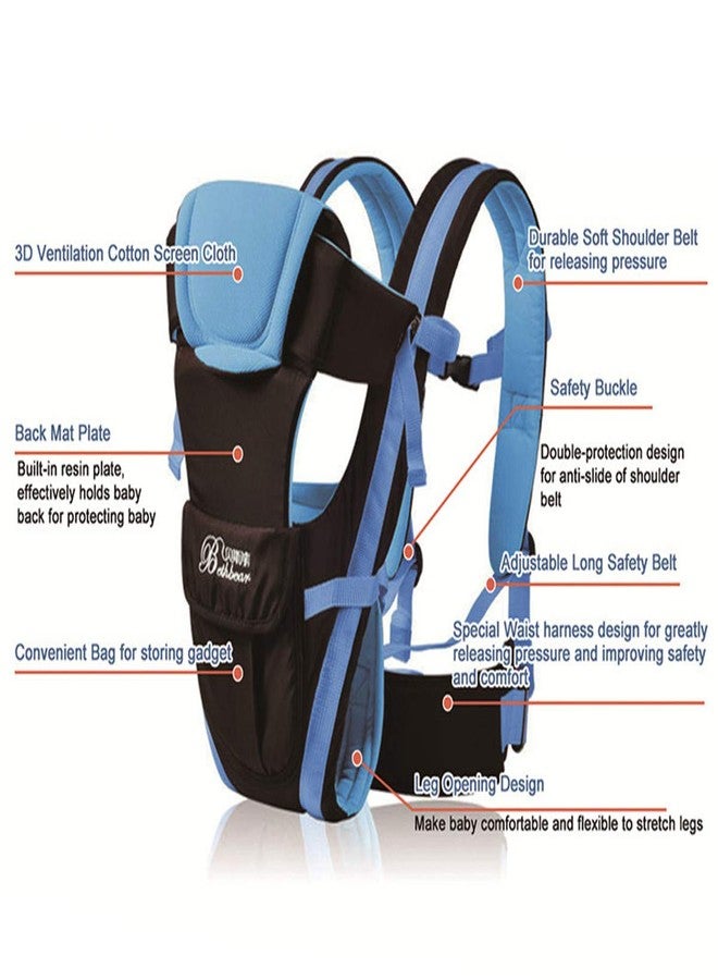 CdyBox Adjustable 4 Positions Carrier 3D Backpack Pouch Bag Wrap Soft Structured Ergonomic Sling Front Back Newborn Baby Infant (Blue) - Image 3