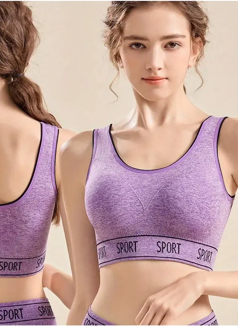 Generic - Women's 3-piece sportswear set in purple - bra, panty, and boxer - Image 1