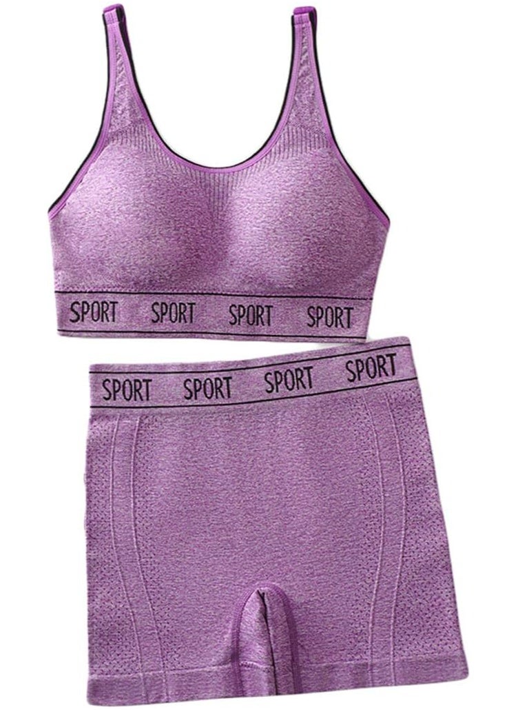 Generic - Women's 3-piece sportswear set in purple - bra, panty, and boxer - Image 1