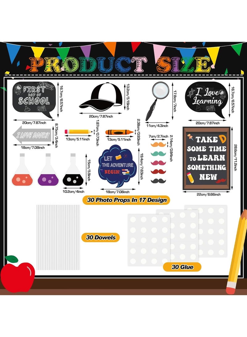 Back to School Party Photo Booth with Frame First Day of School Picture Frame Selfie Photo Props for Classroom Decorations - Image 2