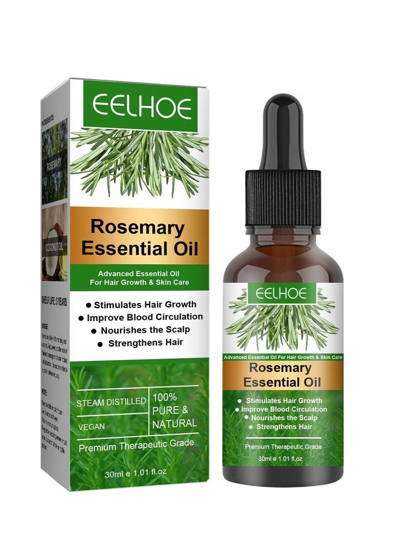 EELHOE Rosemary Essential Oil for Hair Growth 2 Pack - 100% Pure Natural Therapeutic Grade Oil, Stimulates Hair Growth, Nourishes Scalp, Strengthens Hair, Improves Blood Circulation for Hair & Skin Care, 30ml x 2 - Image 2