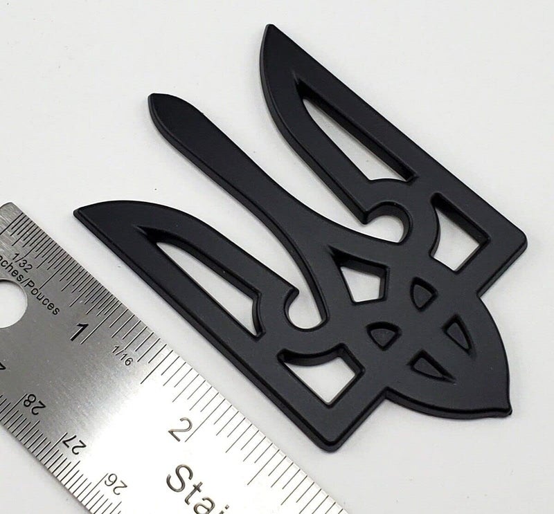 Car Chrome Decals Black Tryzub Ukrainian Trident Emblem 3D Sticker - Image 3