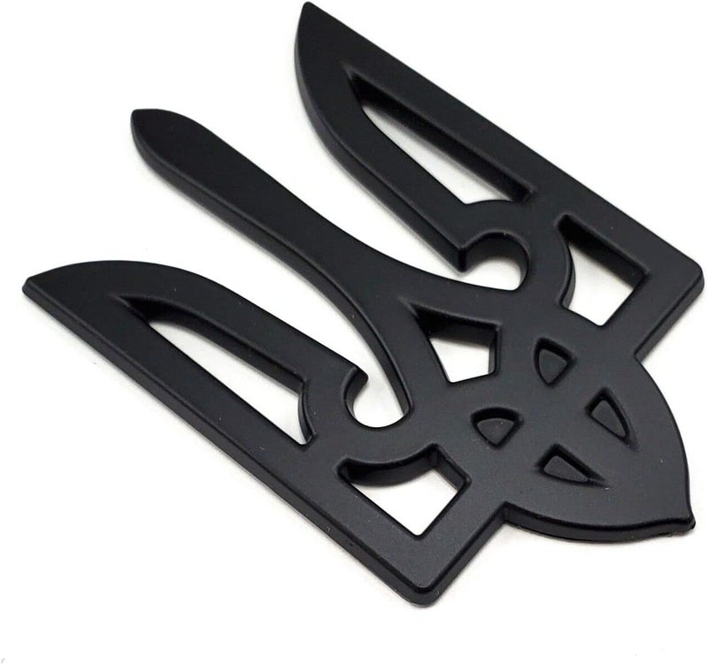 Car Chrome Decals Black Tryzub Ukrainian Trident Emblem 3D Sticker - Image 2