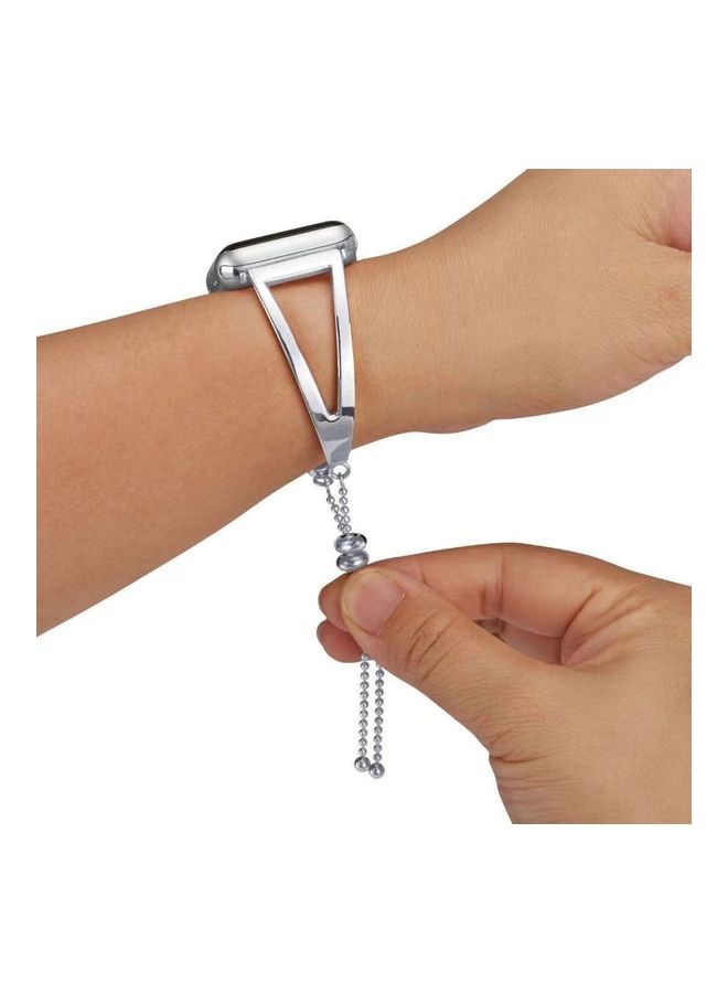 نيبمينينت سوار لساعة ابل، معدني أنيق مرصع بالكريستال مع قفل بإبزيم آمن ومزيل دبوس ربط للنساء من سلسلة 1/2/3/4/5/6/7 38/40/41 ملم ذهبي - Image 4