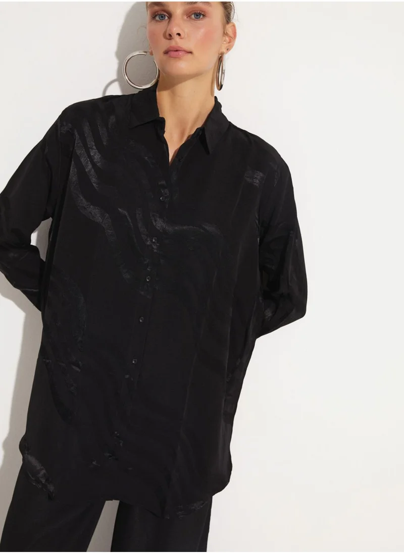 جون Button Down Oversized Shirt