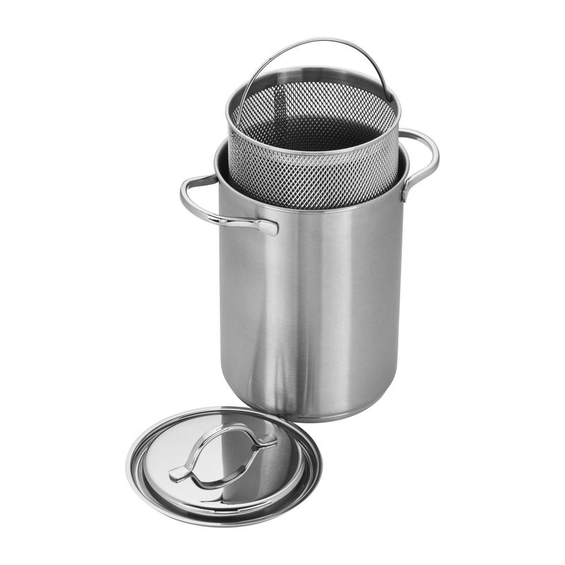 Demeyere RESTO Stainless Steel Asparagus/Pasta Cooker Set, 4.7-Quart, Silver - Image 1