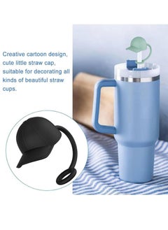 BIGTHREE Straw Cover Caps for Stanley Cup, 4 Pcs 10mm Straw Cover Caps, 4 Pcs of 12 Inches Straws, and 1 Pcs Straw Brush, for 40-20 Oz Stanley Tumbler with Handle, Dust-proof and Leak-proof  - Image 3