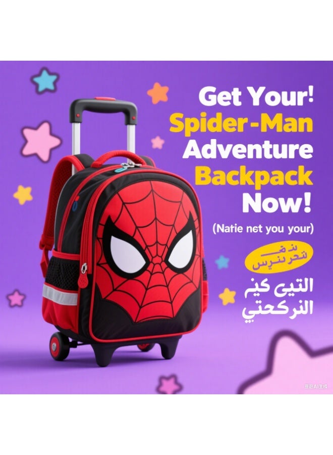 MARVEL Spider - Man Themed Rolling Kids Backpack for Preschool and Primary  - Image 3