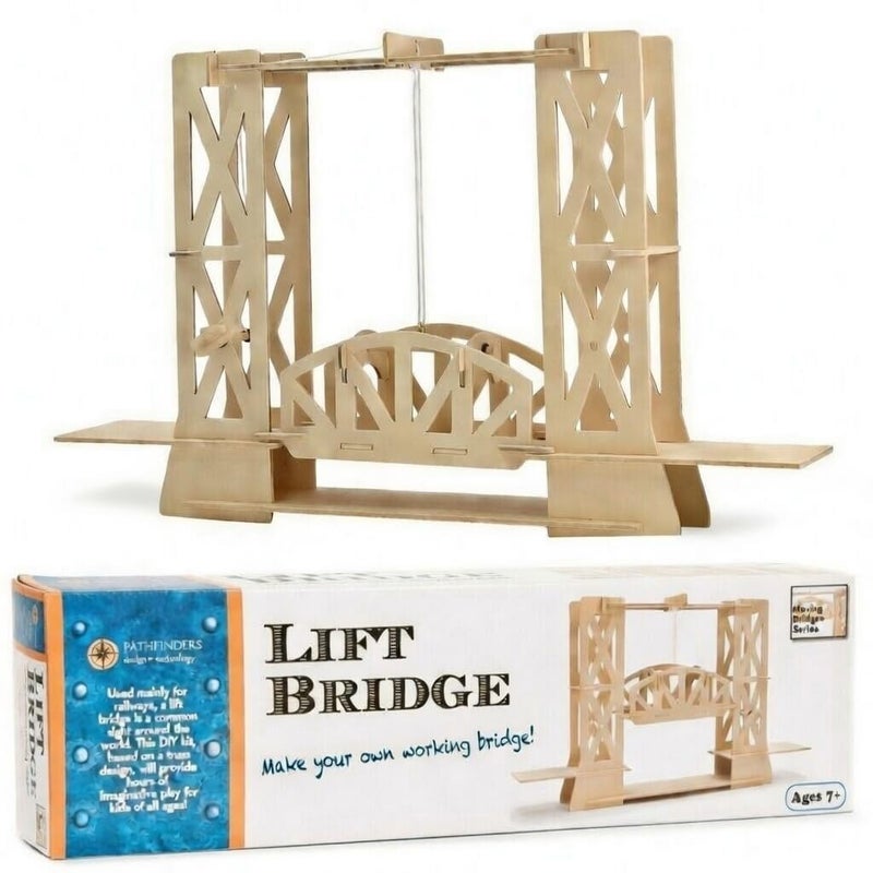 Pathfinders STEM Kit Bridge Building Kit Wooden Mechanical Engineering Toy for Kids Ages 79 Lift Bridge 3D Puzzle Educational Science STEM Project - Image 3