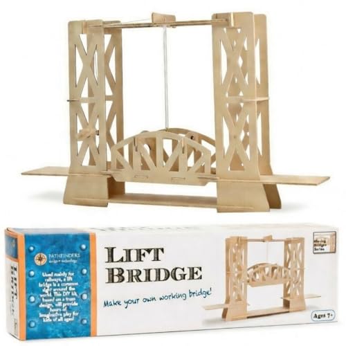 Pathfinders STEM Kit Bridge Building Kit Wooden Mechanical Engineering Toy for Kids Ages 79 Lift Bridge 3D Puzzle Educational Science STEM Project - Image 1