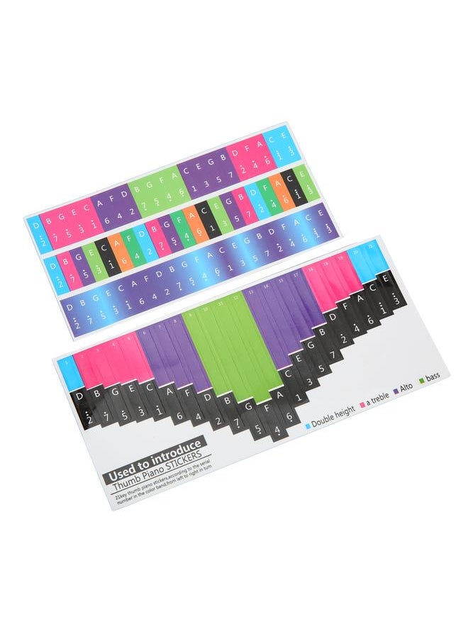 Thoraya - Colorful Kalimba Scale Sticker Thumb Piano Key Stickers Musical Note Decoration for Beginner21 Keys Universal - Image 1