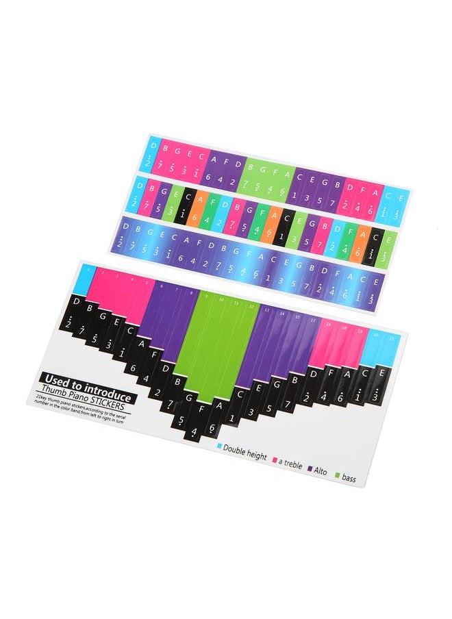 Thoraya - Colorful Kalimba Scale Sticker Thumb Piano Key Stickers Musical Note Decoration for Beginner21 Keys Universal - Image 1
