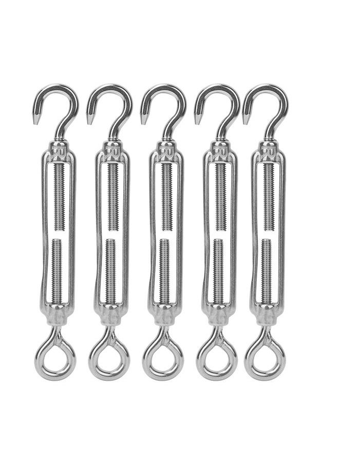 Thoraya 5Pcs 304 Stainless Steel Wire Rope Tension Tensioner Hook & Eye Turnbuckle for Indoor Outdoor(M6 )  - Image 2