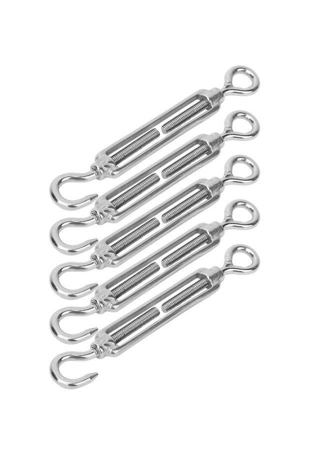 Thoraya 5Pcs 304 Stainless Steel Wire Rope Tension Tensioner Hook & Eye Turnbuckle for Indoor Outdoor(M6 )  - Image 3