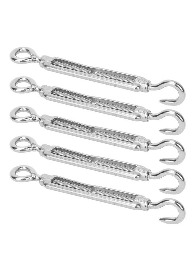 Thoraya 5Pcs 304 Stainless Steel Wire Rope Tension Tensioner Hook & Eye Turnbuckle for Indoor Outdoor(M6 )  - Image 1