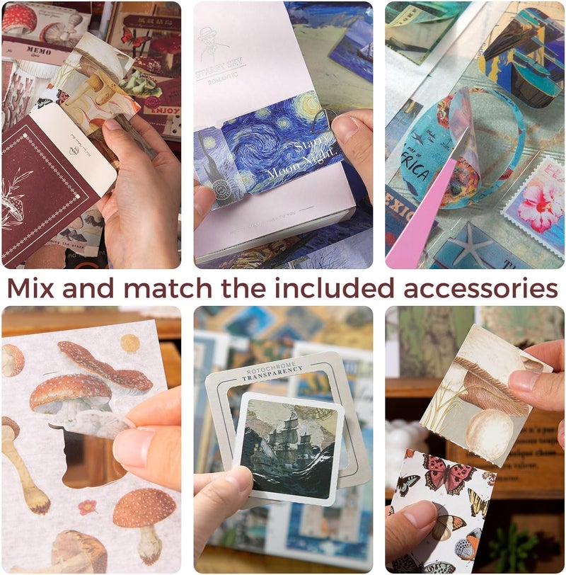 Mluffy Wild Dome Vintage Aesthetic journaling kit, Scrapbook Journal Set, DIY Paper Stickers Craft Kits for Journal kit, Aesthetic Sticker, Scrap Book and Notebook Collage (Wild Dome) - Image 3