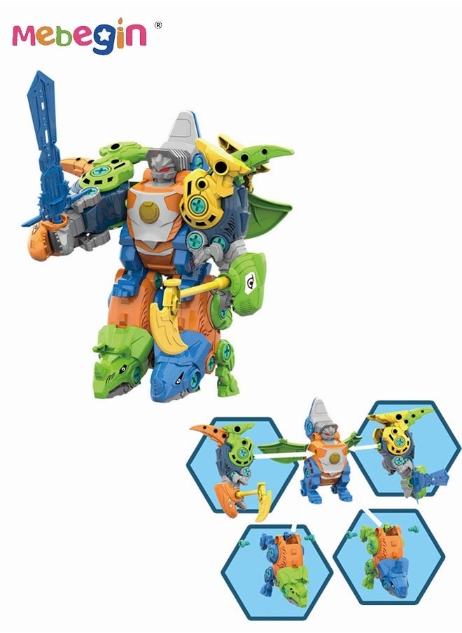 MEBEGIN - 5 in1 Dinosaur Building Blocks Sets, Colorful Dinosaur Assembly Toys with Movable Head, Tail and limbs, Creative Fun Take Apart Dinosaur Toys Kit, STEM Educational Learning Building Toys, Easy to Disassemble and Assemble, Ideal Gift for Kids - Image 1