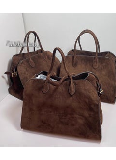 Generic High-End Feel Niche Large Capacity Row Underarm Bag Tote Bag Single Shoulder Slant Cross Bag Commute Storage Motorcycle Equipmen Deerskin brown gold buckle medium size 