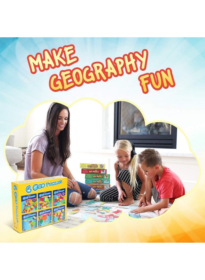 GeoToys GeoPuzzle, Country-Shaped Jigsaw Puzzles Set of 6 in One Box, Geography Puzzle, Map Puzzle, Jigsaw Puzzles for Kids Ages 6-9 Years Old - Image 2