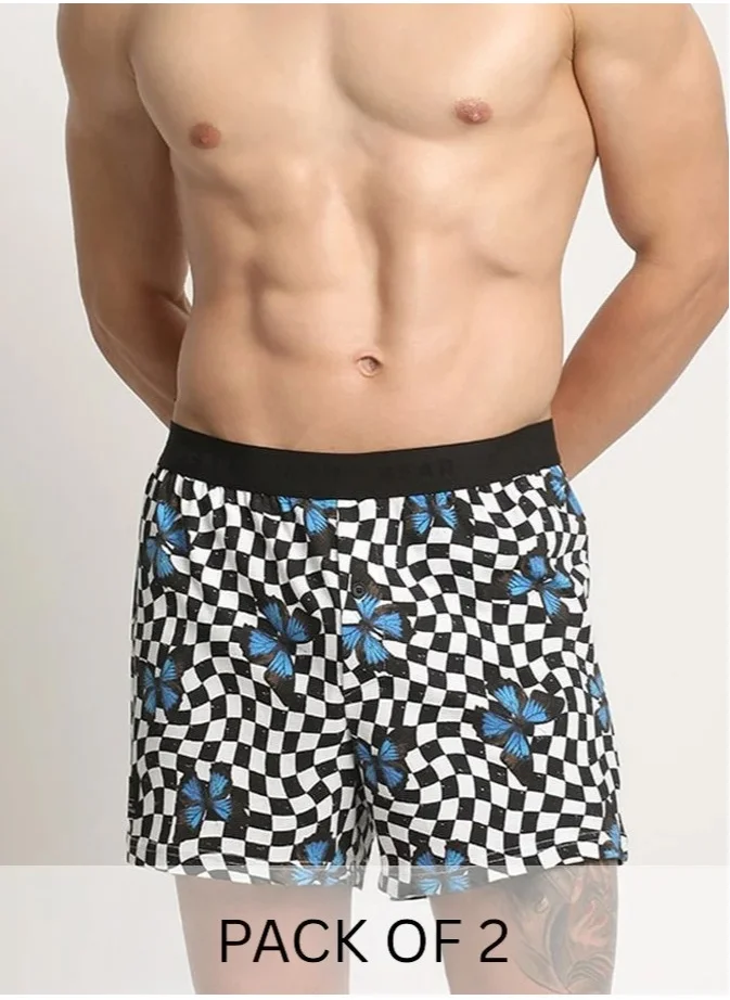 ذا بير هاوس Mens Cotton Boxers Multipack Soft Breathable Underwear for Men Loose Fit Comfortable Boxer Shorts for Daily Wear