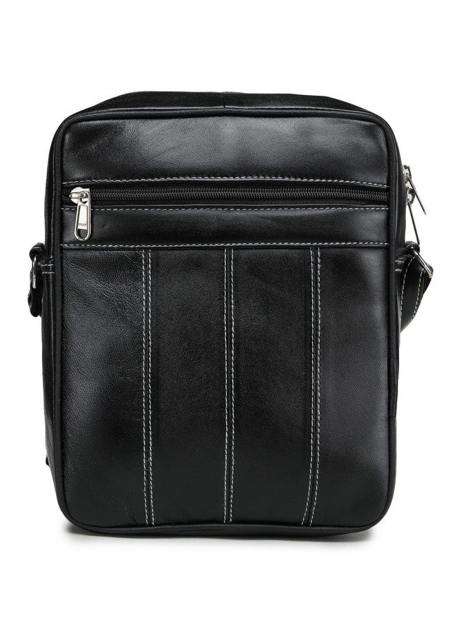 K London حقيبة ك لندن الجلدية الحقيقية عبر الجسم | حقيبة سلاينغ | حقيبة سلاينغ للرجال | حقيبة سلاينغ للنساء | حقيبة صغيرة للرجال والنساء | حقيبة كتف صغيرة (أسود) (165_أسود) - Image 4